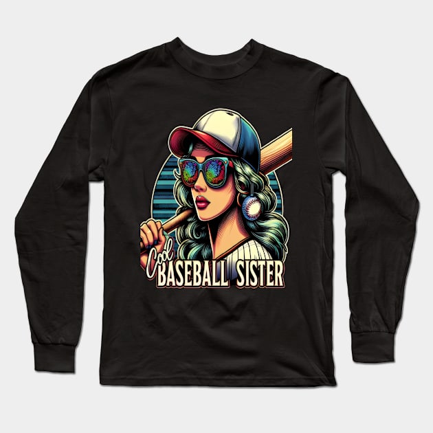 Shades of Strength Cool Baseball Sister Long Sleeve T-Shirt by coollooks